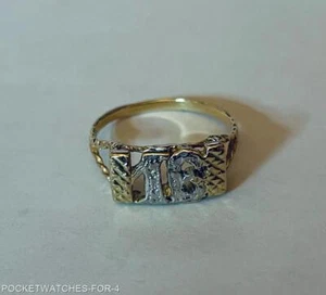 VINTAGE 10K YELLOW GOLD 2.2 GRAMS SIZE 6-1/4 SWEET 16 RING DIAMOND CUT - Picture 1 of 10