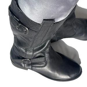 Mia ECHTLEDER BIKER-STIEFEL DAMEN US-Größe 8,5 flach - Bild 1 von 9