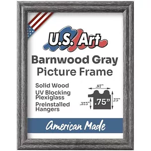 Marcos de póster de madera maciza gris madera de granero rústica de 0,75" US ART S-A - Imagen 1 de 11