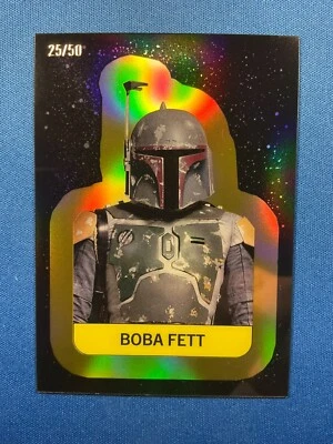 2025 Topps Star Wars Meiyo Chrome Sticker Boba Fett Gold 25/50 - Image 1 of 2