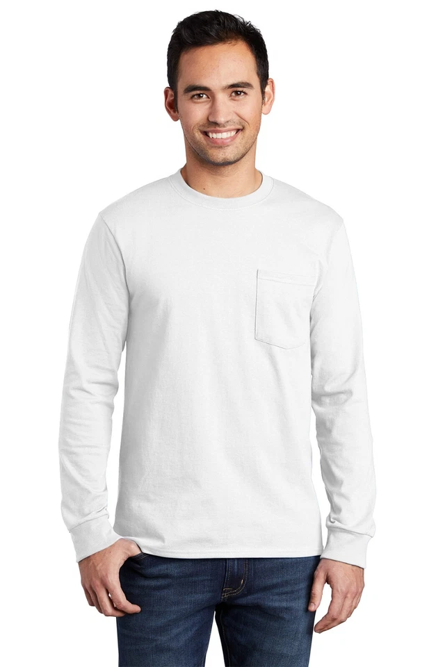 Port & Company Tall Long Sleeve Essential Pocket Tee PC61LSPT - Image 1 of 1