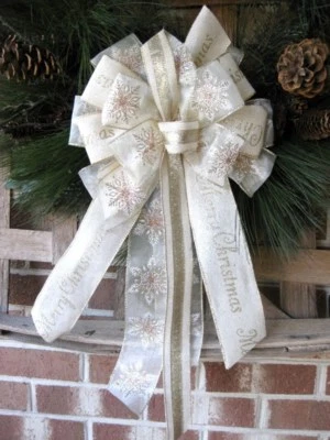 10 "HECHO A MANO CREMA FELIZ NAVIDAD LAZO CINTA CON CABLE GUIRNALDA LINTERNA GUIRNALDA #47 Foto 1 de 2