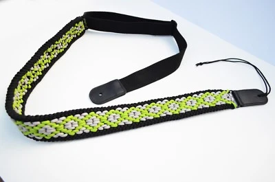 Correa de Guitarra Ajustable Paracord 2" de Ancho para Base Acústica Eléctrica VERDE/GRIS Foto 1 de 4