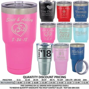 Personalized Vacuum Insulated Mugs Custom Valentines Day Gifts for Him or Her - Picture 1 of 11