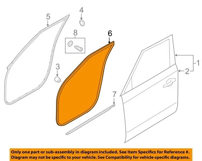 KIA OEM 14-19 Soul EV, componentes de puerta delantera Soul - W'strip en carrocería 82110B2000 Foto 1 de 2