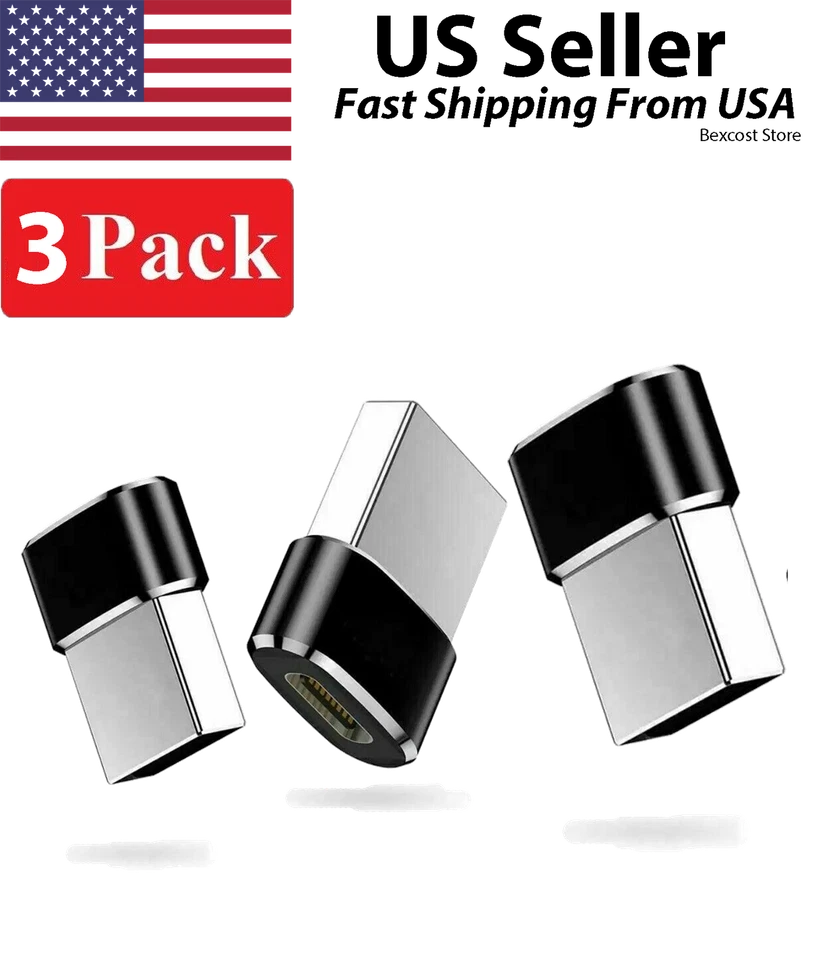 3 PACK USB C 3.1 Type C Female to USB 3.0 Type A Male Port Converter Adapter NEW - Image 1 of 4