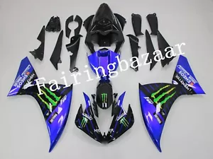 Fit for 2009-2011 YZF R1 Black Blue ABS Injection Drilled Bodywork Fairing Kit - Foto 1 di 7