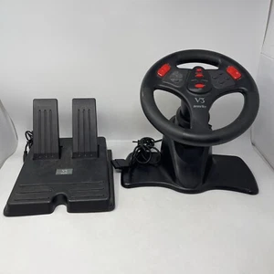 InterAct V3 Racing Wheel and Pedals SV-1118 Black For PlayStation 1 2 PS1 PS2 - Picture 1 of 9