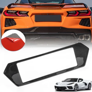 For Chevrolet Corvette C8 Z51 2020~24 Carbon Fiber Rear License Plate Frame Trim - Foto 1 di 12