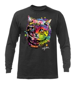 Colorido Gato Animal Mascota Broma Divertida Humor Humor Manga Larga - Imagen 1 de 12