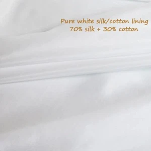 Natural White Silk Cotton Fabric 55''Wide Ivory White Silk Scarf Lining Material - Picture 1 of 10