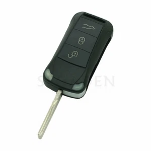 3 Button Flip Remote Car Key Fob Case Shell fit for PORSCHE Cayenne 2003 - 2010 - Picture 1 of 4