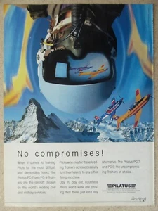 1992-94 PUB PILATUS PC-7 PC-9 SWISS AIR FORCE PILOT HELMET CASQUE ORIGINAL AD - Picture 1 of 1