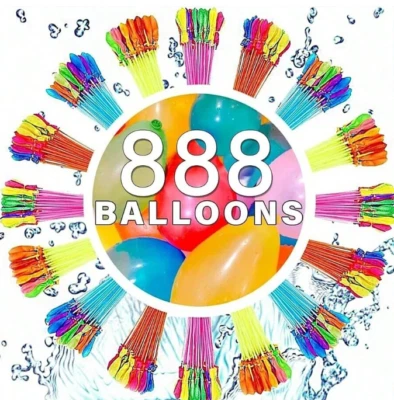 888 PCS Water Balloon Set w/ Quick Fill Nozzle - Perfect for Outdoor Summer Fun! - Image 1 of 4
