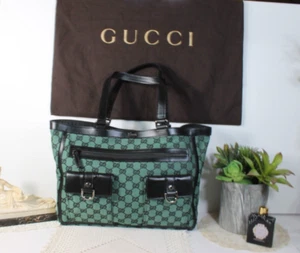 Gucci G.G. Beat Purse Handbag Nice Green  With dust cover Made in Italy -272391 - Picture 1 of 19