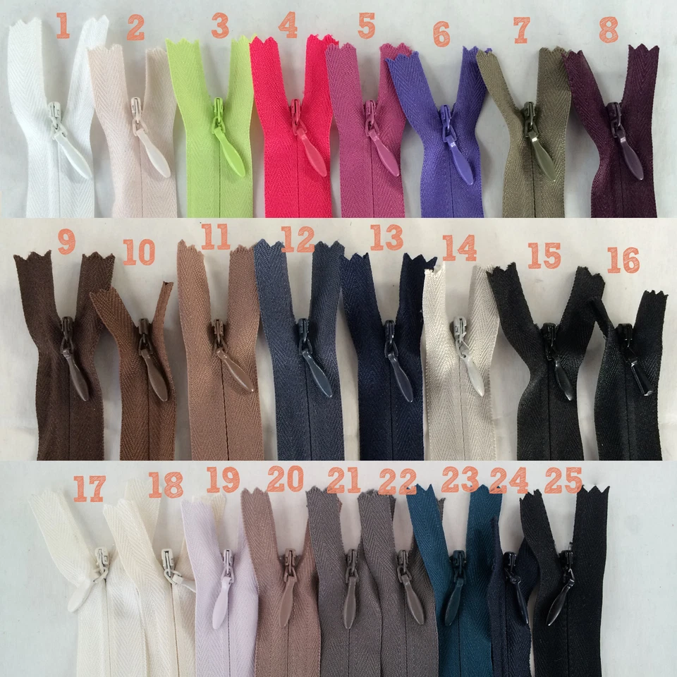 8" inch Closed End Invisible Nylon Zippers -   Zipper # IV8 - Image 1 of 1