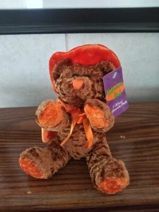Halloween Alley 7" Halloween Plush Orange Witch Bear - Picture 1 of 2