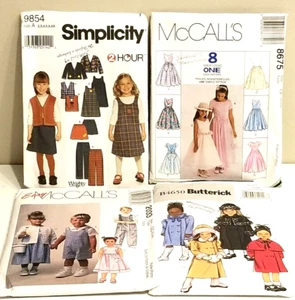 Vintage Sewing Patterns Lot of 4 Toddler Baby Children's 8 in 1 Dress, Coat - Picture 1 of 10