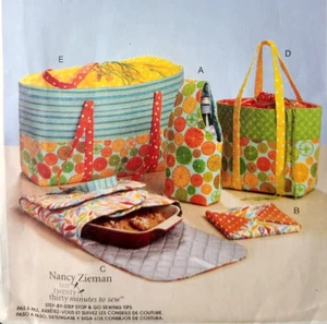 Bolso de Mano UC McCalls M6338 Patrón de Costura Cazuela Porta Picnic Botella de Vino - Imagen 1 de 4