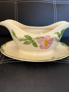 Barca salsa gravy rosa del deserto francescano vintage con sottopiatto anni 60 terracotta - Foto 1 di 5