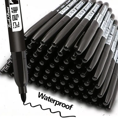 6 PCS Permanent Marker Pen Manga Drawing Markers Black Blue Red Waterproof Ink S - Image 1 of 4