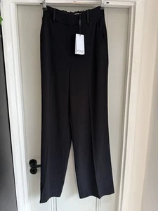 The Fold Clever Crepe Wide-Leg Trousers Black UK 6 New With Tags - Picture 1 of 9