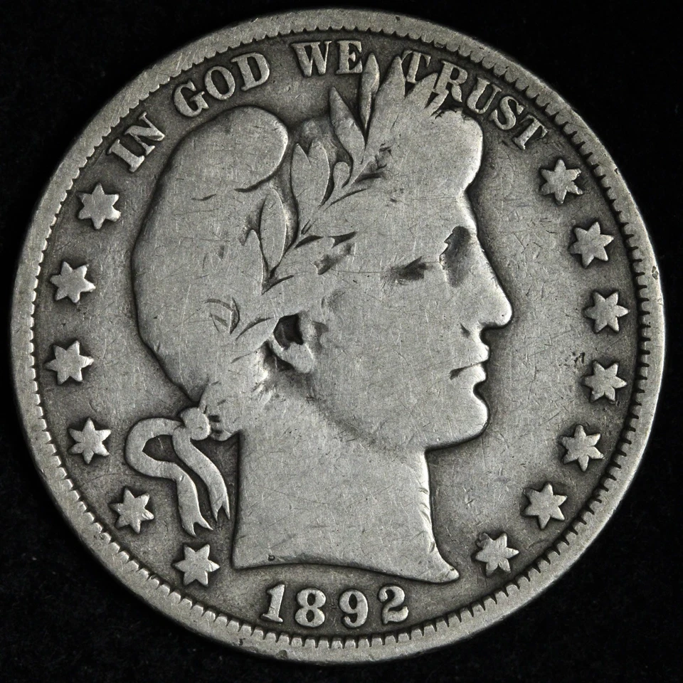 1892-O Barber Silver Half Dollar FINE E320 SINEX - Image 1 of 2