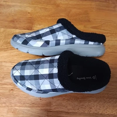 ¡Nuevo! Vera Bradley Talla 8 VB Nube Kingbird Zapatillas a Cuadros Sin Cordones Zuecos Mules Foto 1 de 4