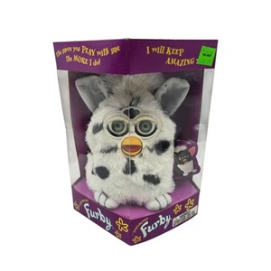 NEW 1998 Tiger Furby 70-800 Electronic Dalmation White Fur Black Dots Blue Eyes - Picture 1 of 10
