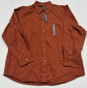 Covington Men's Light Rust Dress Shirt Long Sleeve Button Down Large Heavy Nice - Picture 1 of 10