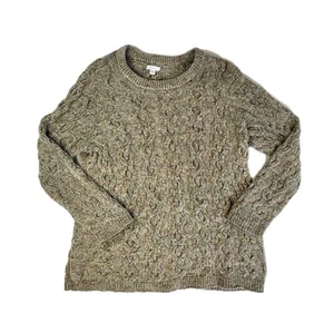 Maglione J.Jill Ciniglia Maglia Cavo Verde Salvia Marled Confetti Donna L Morbido Accogliente - Foto 1 di 6