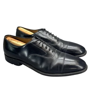 Johnston & Murphy Black Leather Cap Toe Oxford Dress Shoe Men 12 - Picture 1 of 9