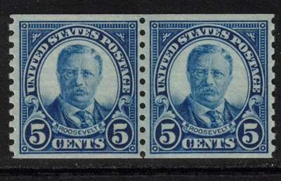 USA Scott 602 Horizontal Coil Pair Mint NH (1924) - Image 1 of 2