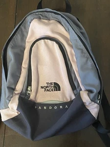 The North Face Pandora Black Gray Light Pink Mini Backpack 2-Pocket - Picture 1 of 3