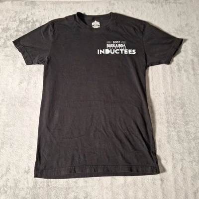 Camiseta Rock & Roll Salón de la Fama 2021 Inducción Camisa Negra Talla Pequeña Algodón  Foto 1 de 4