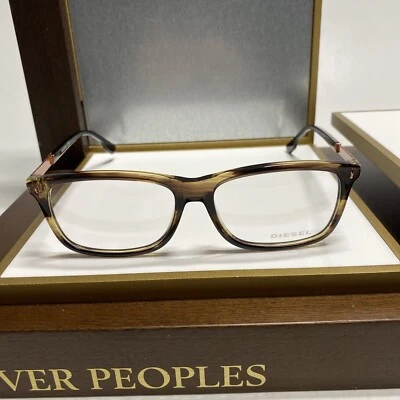 Nuevo DIESEL DL5199 050 Gafas Tortuga Borde Completo 55-15-145 Marco Rectangular Foto 1 de 4