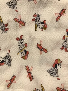 Vintage Seersucker Unused/Unwashed Textured Fabric ~ 90 cm W - Firemen Puppies - Picture 1 of 6