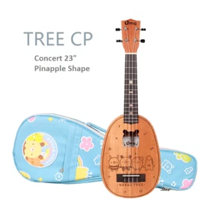 Concert Pineapple Ukulele 23 inch Uma Bread Tree with 20mm Deluxe Gig Bag - Picture 1 of 9