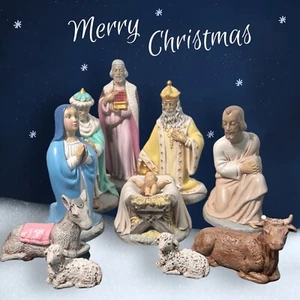 Lovely Vintage Holland Mold Hand Painted Nativity Set - 11 Pieces 1970’s - Picture 1 of 15