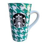 Starbucks Tall Coffee Mug Handle 2017 Green Houndstooth Mermaid Siren 16 fl oz