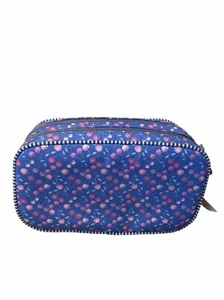 Talbots Double Zipper Cosmetic Bag Travel Bag Pink Cherry Print - Picture 1 of 9