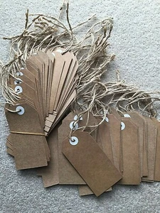 RETRO Gift Tags 5, 10, 20, 50, 100, 200 with RUSTIC String ON - Picture 1 of 1