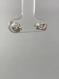 Gold-Diamond Earrings 2 Diamonds .50 Carat T.W. 10K White Gold 0.6g (MI1066024) - Picture 1 of 4