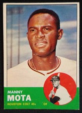 1963 Topps #141 Manny Mota Rookie RC Houston Colt 45s EX-MINT