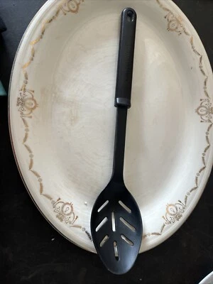 Calphalon 14" Black Nylon Plastic Cooking Serving Slotted Spoon - Image 1 of 4