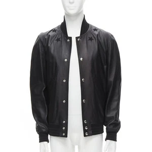 GIVENCHY Riccardo Tisci black signature stars lambskin leather bomber EU48 M - Picture 1 of 13