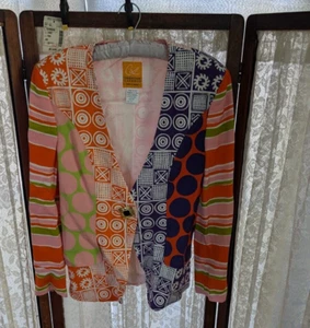 Chaqueta De Colección Años 80 90 Christian Lacroix Italia Abstracta Naranja Rosa Verde S M 6 - Imagen 1 de 17