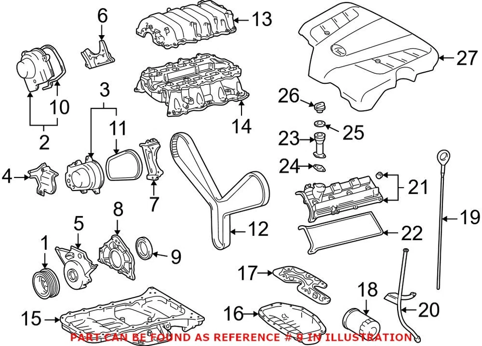 Genuine OEM Rear Engine Oil Crankshaft Seal For Lexus GS430 GX470 LX470 SC430 - Image 1 of 1
