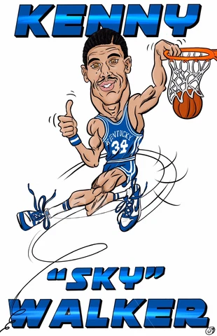 Kenny “Sky” “Walker  Kentucky Wildcat Original Caricature 11 X 17 Poster Cover