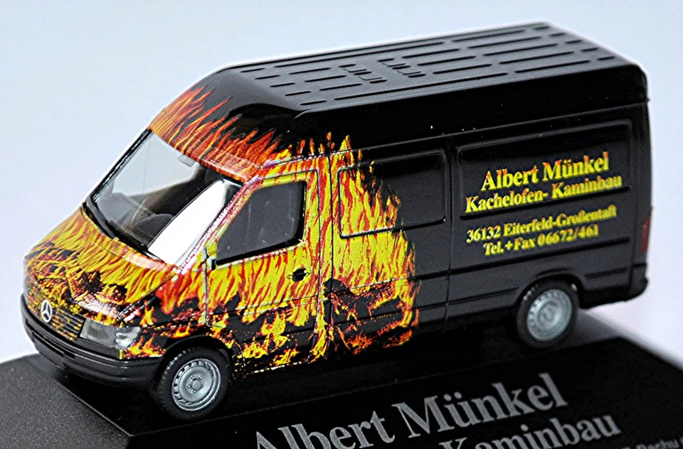 Mercedes Benz Sprinter T1N Furgone Alto 1995-2000 Albert Münkel 1:87 Herpa - Immagine 1 di 1